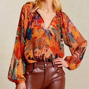 A.L.C. Dana Metallic Stripe Silk Blouse Women's Multi. New with tag! Size: 2